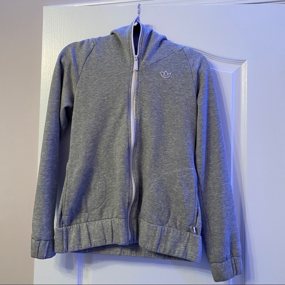 💕 • Adidas Grey Zip-Up